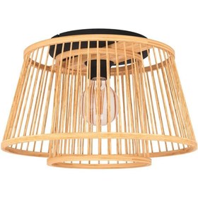 Resim Eglo 43851 Iç Mekan " Hykeham " Siyah Renk Dökme Çelik Tavan Lambası Ip20 E27 Max: 1x40w Çap: 38 Cm 