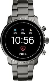 Resim Fossil FTW4012 Erkek Gen 4 Explorist HR Silikon Dokunmatik Ekran Akıllı Saat, Duman 
