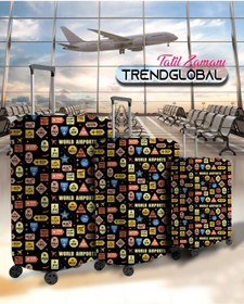 Resim Trendglobal Valiz Bavul Koruyucu Kılıfı Airports Desenli 