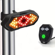Resim USB Şarj Edilebilir Süper Parlak LED Bisiklet Kuyruk Lambası ile Dönüş Sinyali - Güvenlik Uyarısı Gece Sürüşü, Su Geçirmez, Dağ, Yol ve Hibrit Bisikletler için Uygun, Bisiklet Aksesuarları 