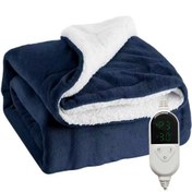 Resim 1.3*1.5cm Mavi ve Süper Isıtmalı Battaniye, Hızlı Isıtmalı Elektrikli Battaniye, 6 Isı Ayarı, 30 Dakika-10 Saat Zamanlayıcı Otomatik Kapanma, Makinede Yıkanabilir - Yumuşak, Sıcak ve Konforlu, Ev Ofis Kullanımına Uygun - Anne İçin Mükemmel Hediye 