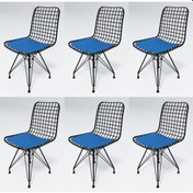 Resim Knsz kafes tel sandalyesi 6 lı mazlum syhmvi ofis cafe bahçe mutfak 