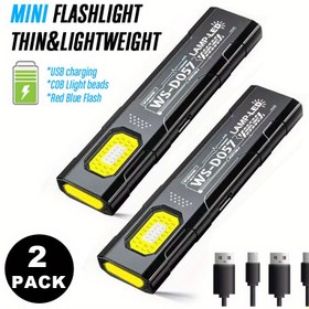 Resim 2 adet Mini İnce El Feneri Kalem Klipsi ile, USB Şarj Edilebilir COB Tamir İş Işığı, Şapka Klipsi Işığı, Kuyruk Manyetikli Fener, Kırmızı Mavi Stroboskop Işığı, Kamp, Balıkçılık, Koşu, Yürüyüş Köpekleri, Yürüyüş, Ev Acil Durumları, Mini El Feneri USB Şarj Edilebilir, USB Şarj Edilebilir El Feneri, USB Şarj Edilebilir LED Işık, USB Şarj Edilebilir Lamba, USB El Feneri, Güçlü El Feneri, Kamp 
