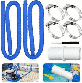 Resim Willowhaven 1 Set Yer Park Hortumu Değişim Seti: 2 Uzun Filtre Hortumu, 4 Kelepçeli Pompa Hortumu, 1 Metre Uzantı Borusu 