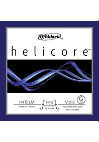 Resim D'addario H413lm Helicore Tek Viyola Sol G Teli Long Scale Dengeli Tonal Geçişler Hassas Yay Duyarlılığı Ve Uzun Ömürlü Gümüş Sargı 