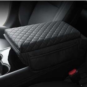 Resim Vkemall Tesla Model 3/y Merkezi Kol Dayama Koruyucu Kılıfı, Araç İç Dekoru, Yan Cebli Siyah, Orta Sandalye Padı, Model 3 Ve Y İçin Evrensel 