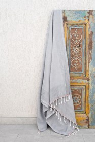Resim Tan Dokulu Peştemal Gri - Gri / 100x175 