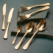 Resim Jumbo Antique Titanyum Gold 84 Parça 12 Kişilik Çatal Kaşık Bıçak Seti 