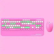 Resim Coverzone Geezer Kablosuz Klavye Mouse Set 106 Tuşlu İngilizce Q Notebook Laptop Uyumlu Ev ve Ofis için Bilek Destekli USB Dongle ile Bağlantı G100 (Pembe) 