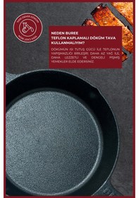 Resim Buree Yuvarlak Teflon Kaplamalı Döküm Tava - Çap 26 Cm Siyah 