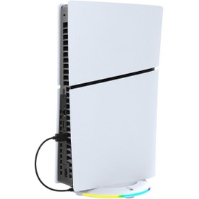 Resim P5S025S PS5 SlimUyumlu Beyaz için RGB'li Dikey Stand 