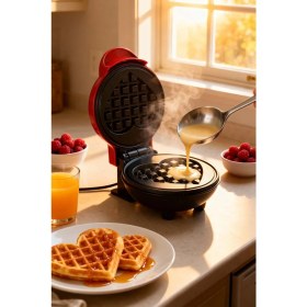 Resim Mini Waffle Makinesi, Yapışmaz Plaka, Kolay ve Pratik Kullanım 