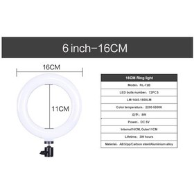Resim RL-72B 6" Halka Led Tripod Stüdyo Makyaj Işığı Ring Light 