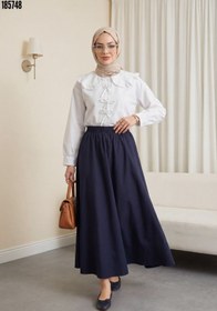 Resim Bebe Yaka Kurdele Detaylı Gömlek Beyaz 