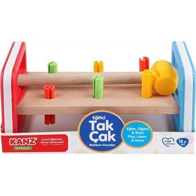 Resim Kanz Ahşap Plastik Çekiç Bloğu Eğitici Oyuncak Ahşap Tak Çak Çeki 