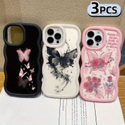 Resim 3'lü Renkli Kelebek Desenli Yaratıcı Tasarım Darbeye Dayanıklı Telefon Kılıfları Seti, 11'den 16'ya kadar Iphone Modelleriyle Uyumlu, Kendinize veya Arkadaşlarınıza Yeni Yıl Hediyesi Olarak Mükemmel. 