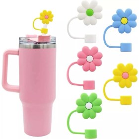 Resim Kelira 1 Adet 10 mm Stnly Quencher Silikon Pipet Tıpası Kapağı Toz Geçirmez Kapak Çiçekli Pipet Başlığı 