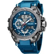 Resim Hanyang Mavi Kuvars Izle Erkekler Için Smael Kol Saatleri Watcholorful Kırmızı Bilezik 50 M Su Geçirmez Çalar Saat Analog Dijital 8060 Spor Saatler (Yurt Dışından) 