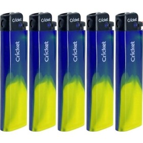 Resim Cricket Taraftar Çakmak Orijnal Boy Taşlı 5'li Set Taraftar Çakmak - Sarı Lacivert 