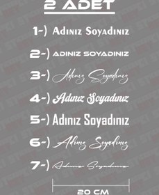 Resim STİCKERCI BEY 2 Adet 20 Cm Beyaz Kelebek Cam 2 Adet Isim Soy Isim Yazı Folyo Kesim 