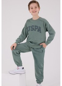 Resim U.S. Polo Assn. Lisanslı Erkek Çocuk Alt Üst 2 Parça Eşofman Takımı Us2229 Koyu Yeşil 