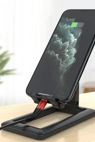Resim TechnoStation Katlanabilir Masa Üstü Telefon Tutucu Stant Masaüstü Şarj Standı 