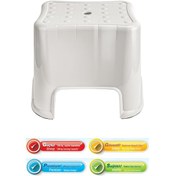 Resim Flora Herkül Banyo Taburesi, Kaydırmaz Kauçuk Tabanlı 200 Kg Taşıma Kapasiteli Lüks Tabure Beyaz 