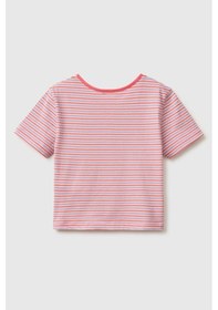 Resim United Colors Of Benetton Kız Çocuk Kırmızı Mix Önü Düğümlü Baskılı Regular Fit T-shirt 6-14 Yaş-2858 Çok Renkli 