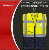 Resim Motobros Bisiklet - Motosiklet (kalın Reflektörlü) Yelek Premium Model ( Cepli ) 