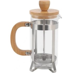 Resim Renklime Ahşap Detaylı 600 ml Cam French Press 
