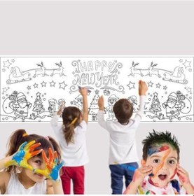 Resim Yılbaşı Boyama Posteri - 50x150 Cm Diğer 