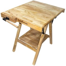Resim Rox Wood 0338 Mengeneli Katlanır Ahşap Marangoz Çalışma Tezgahı 