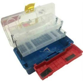 Resim abnturk Çiftsan 15'' Balıkçı Takım Çantası 17X31X15CM Şeffaf 2 Adet Raflı ve Extra Gözlü Profesyonel Çanta 