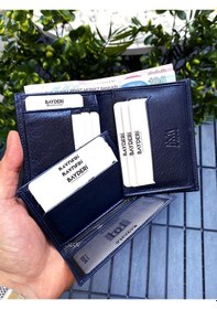 Resim Bayderi Cortez Hakiki Deri Extra Kartlıı Erkek Cüzdan - Lacivert 