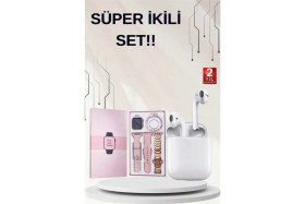 Resim MiraLive 3 Kordonlu Dokunmatik Ekran Akıllı Saat ve 2.nesil Kablosuz Bluetooth Kulaklık Anc/enc 