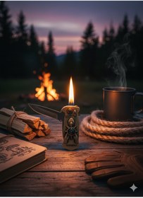 Resim NO BRAND 3'ü 1 Arada Taktik Çakmak Bıçak Seti | Pusulalı, Metal Gövdeli Dış Mekan (Outdoor) Survival Aleti 