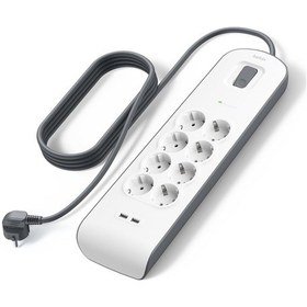 Resim Bsv804vf2m Akım Korumalı Uzatma Priz,8 Çıkışlı Priz,2,4a Çıkışlı İki 2 Adet Usb Bağlantı Noktası ,2m, 2x2.4a Usb Girişi 1 