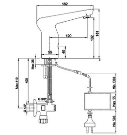 Resim ECA Fotoselli Lavabo Musluğu Elektrikli Tek Su Girişli 108108048 