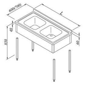 Resim Öztiryakiler Evyeli Tezgah 2G 3 Perdeli Demonte 120x70 CM 