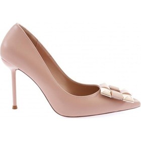 Resim Dgn K5092-22k Kadin Sivri Burun Tokali Parmak Dekolteli İnce Topuklu Ayakkabi K5092-1748-R12451 Bej 