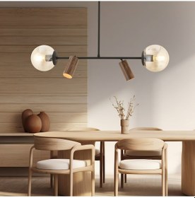 Resim Alkan Siyah 4lü Sarkıt Modern Retro Tasarım Spot Avize Siyah 