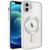 Resim KILIFMANİA Apple Iphone 11 Mag Safe Özellikli Lens Korumalı Logo Gösteren Şeffaf Silikon Kılıf - Gümüş 