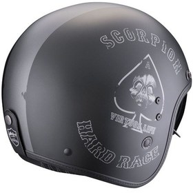 Resim Scorpion Belfast Evo Spade Açık Motosiklet Kaskı Mat Siyah Gümüş 