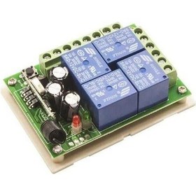 Resim Rf Uzaktan Kumandalı Röle 12v 4 Kanal Rf Alıcı Verici Transmitter Receiver 