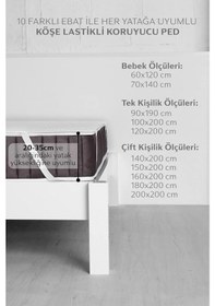 Resim Kapitone Microfiber Köşe Lastikli Ped Sıvı Geçirmez Tek - Çift Kişilik Yatak Koruyucu Alezi 