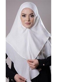 Resim Hürrem Bone Krem Pratik Hazır Geçmeli Tesettür Eşarp Pamuk Caz Kumaş Çift Katlı Düz Hijab 2303 40 