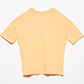 Resim Dilvin Yaka Basic T-shirt Şeftali 