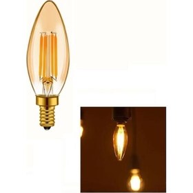 Resim Cata Ct-4280 4w 220v E14 Duylu Led Rustik Ampul Amber Renk 5 Adet 