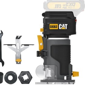 Resim Cat DX82B 18VOLT Şarjlı Kömürsüz 6mm Devir Ayarlı Profesyonel Avuç Içi El Frezesi Formika Tıraşlama (Akü Dahil Değildir) 