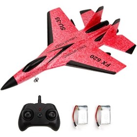 Resim Ruicoo Epp Malzemeli Fx620 Su35 Uzaktan Kumandalı Kırmızı Savaş Uçağı, Çift Pil, 12 Dakika Uçuş Süresi Kırmızı 